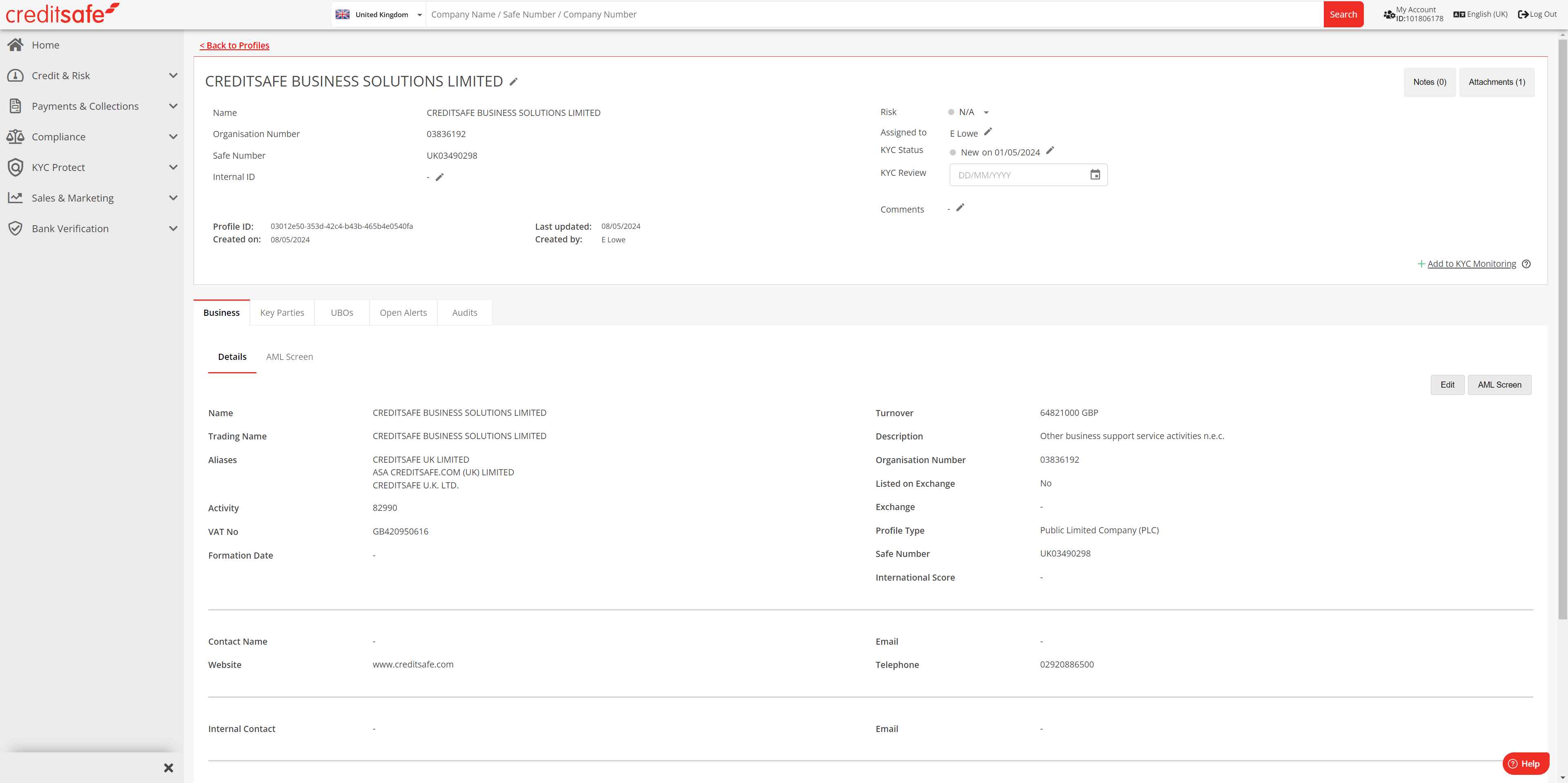 Add Profile to KYC Monitoring