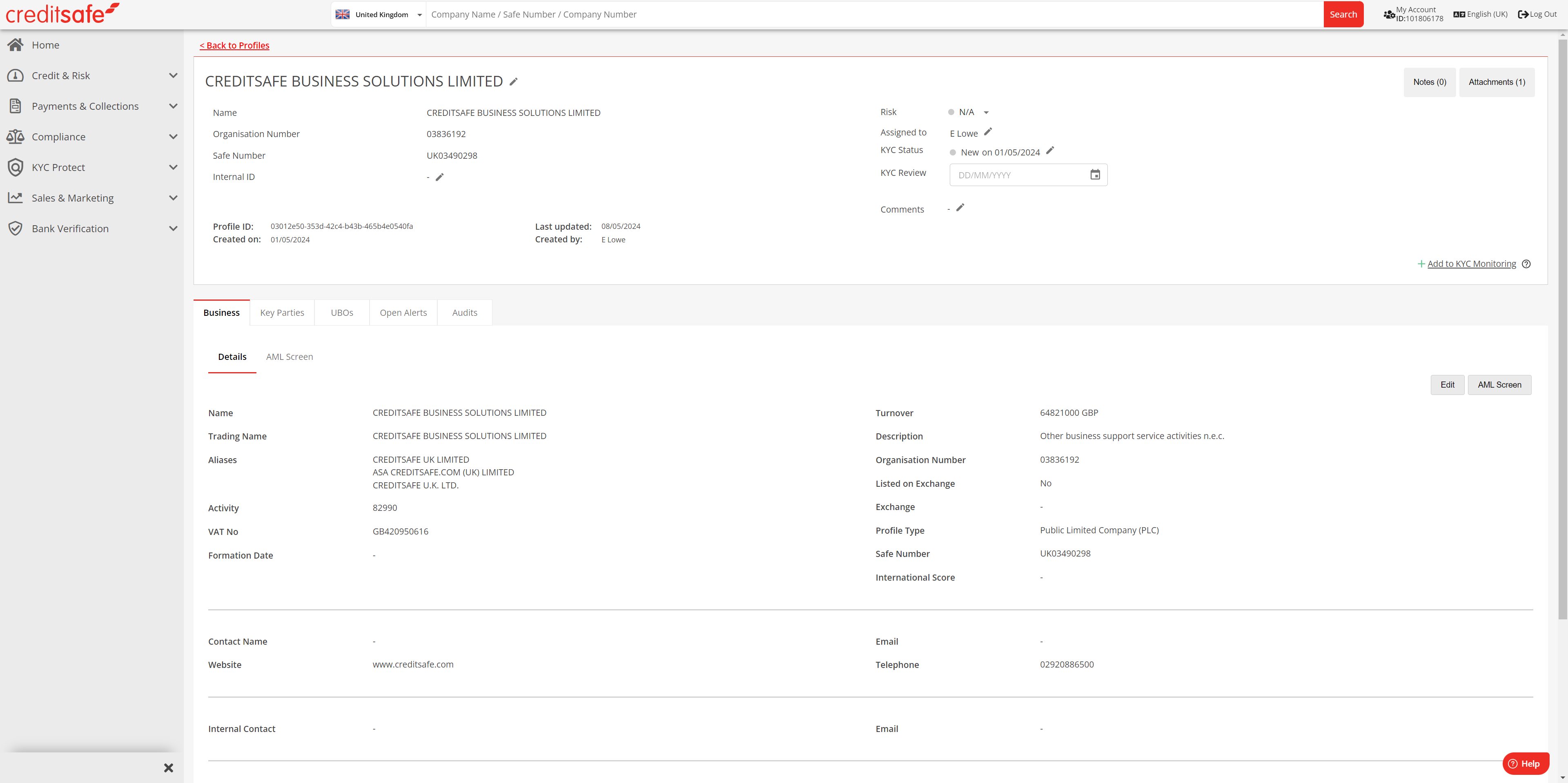 Monitor an AML Search